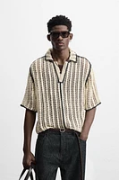 CROCHET TEXTURED POLO SHIRT