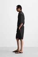 COTTON - LINEN POLO SHIRT