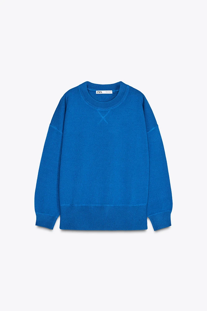 PLAIN KNIT SWEATSHIRT