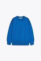 PLAIN KNIT SWEATSHIRT