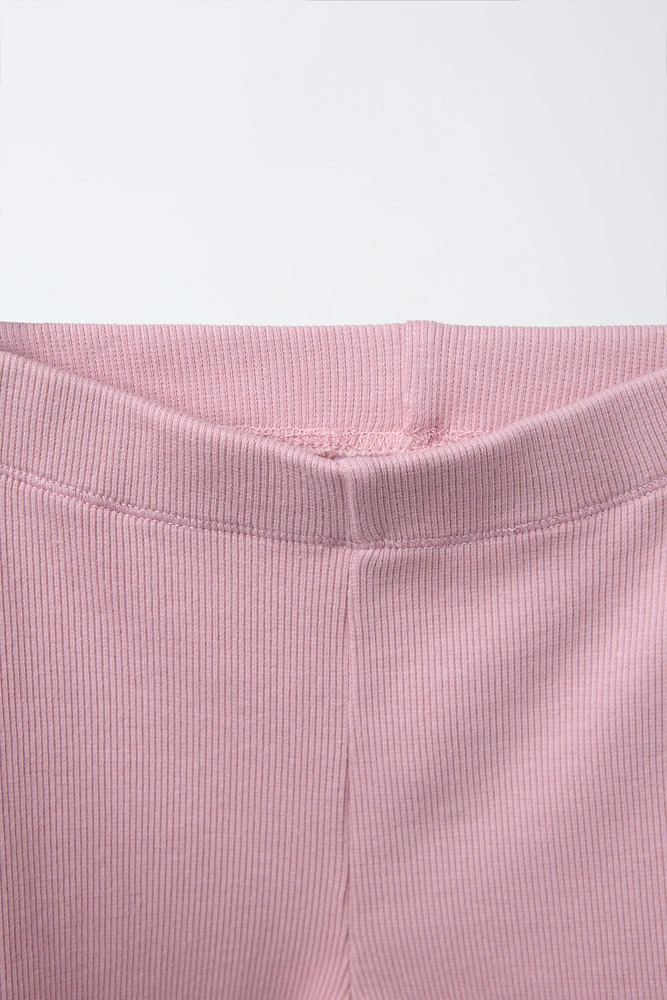 PLAIN SWEATSHIRT AND RIBBED LEGGINGS SET