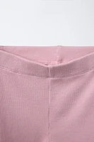 PLAIN SWEATSHIRT AND RIBBED LEGGINGS SET