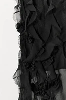 JUPE MIDI FLEURS RELIEF