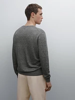 100% linen mouliné knit sweater