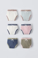 6-14 YEARS/ SIX PACK CONTRASTING RIB UNDERWEAR