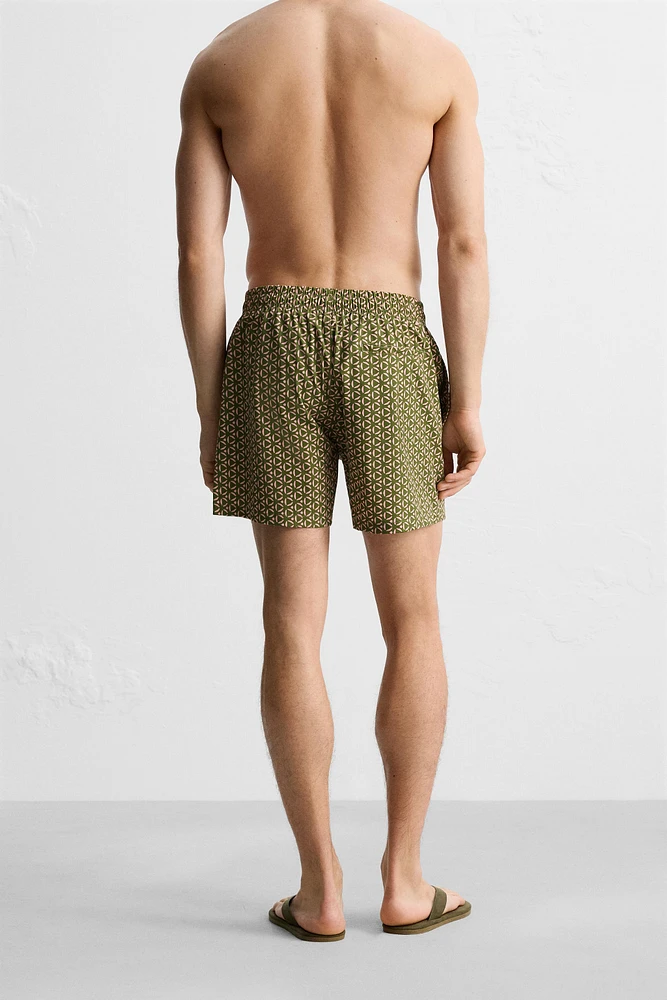 REGULAR FIT GEOMETRIC PRINT SWIMSUIT