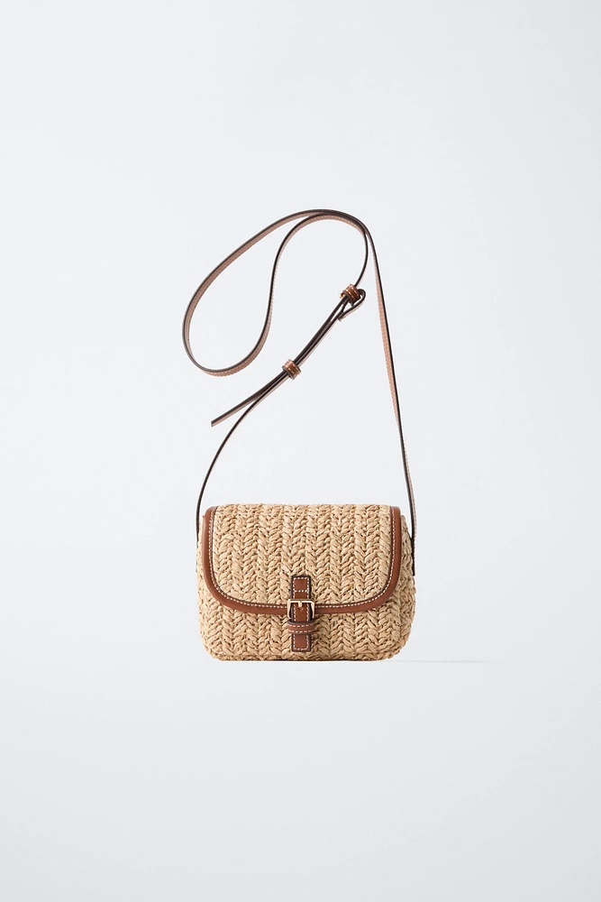 RAFFIA EFFECT CROSSBODY BAG