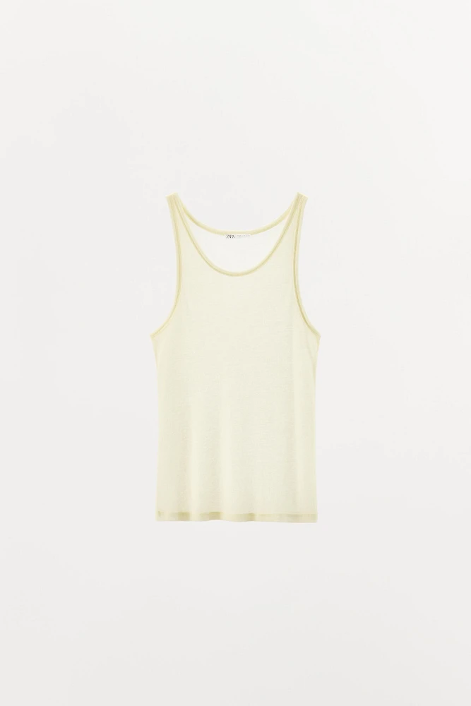 T-SHIRT EN COTON À BRETELLES