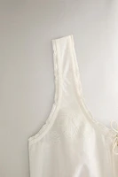 TOP COTON DENTELLE ET FRONCÉ