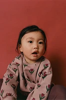 FLORAL RIB SWEATSHIRT AND LEGGINGS MATCHING SET