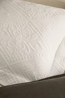 COTTON THROW PILLOW COVER WITH A GEOMETRIC DESIGN