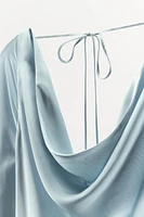 OPEN BACK SATIN EFFECT DRESS
