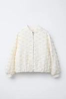 BLOUSON BOMBER À FLEURS EN TULLE