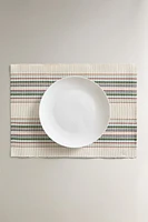 SET DE TABLE COTON CÔTELÉ RAYURES (LOT DE 2)