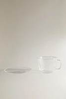 TASSE À THÉ ET SOUCOUPE BOROSILICATE