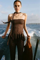 PANTALON FLARE EN DENTELLE