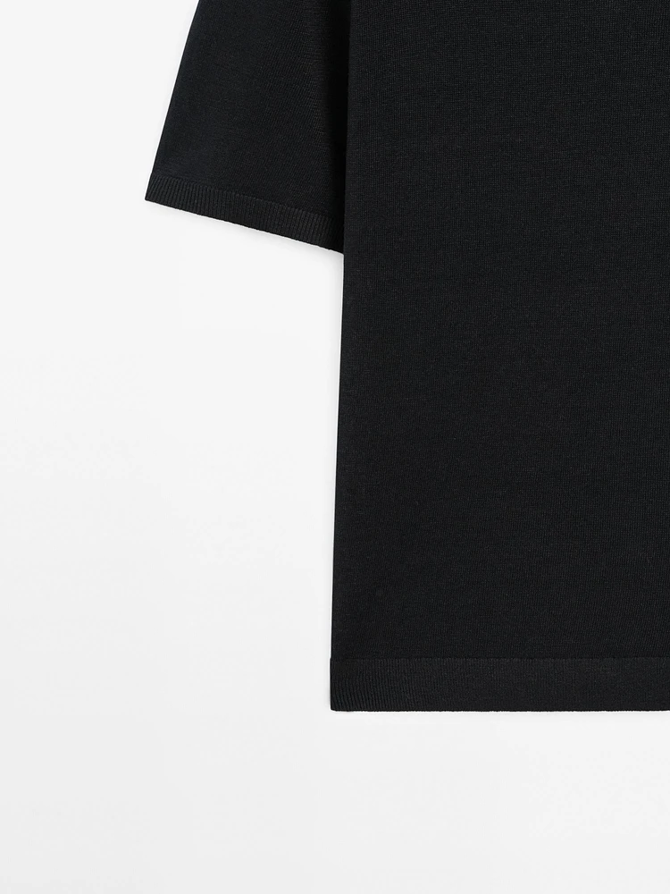 T-shirt en maille à manches courtes 100 % lin