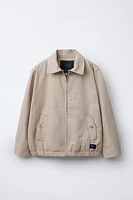 LINEN BLEND BOMBER JACKET