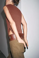 LINEN KNIT VEST TOP