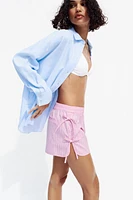 STRIPED POPLIN SHORTS WITH SIDE TIES