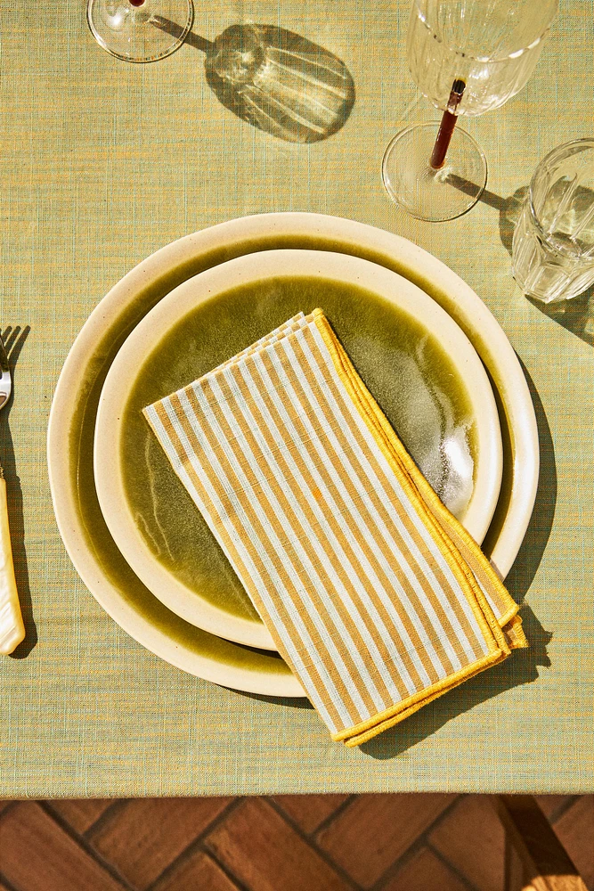 LOT SERVIETTES DE TABLE COTON RAYURES (LOT DE 2)