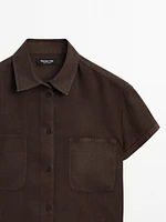100% linen short sleeve shirt