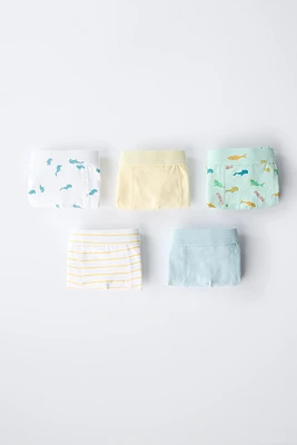 3-6 ANS/ LOT DE CINQ BOXERS REQUINS
