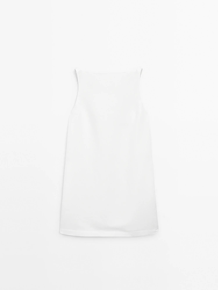 Flowing linen blend mini dress