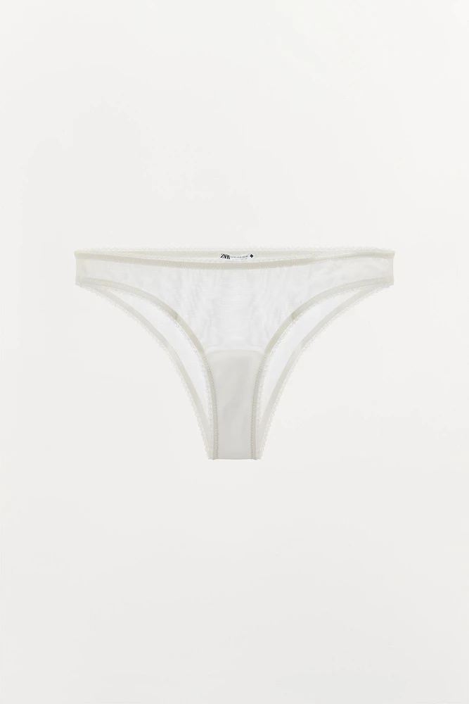 CULOTTE EN MESH ET DENTELLE