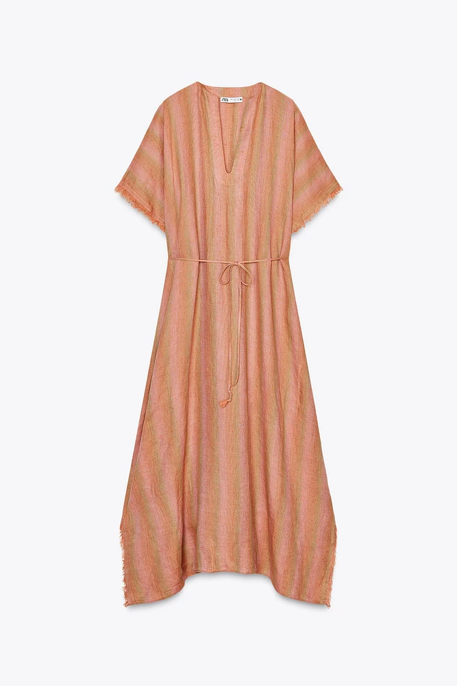 100% LINEN MULTI-POSITION KAFTAN ZW COLLECTION