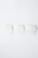 AGES 6-14/ THREE-PACK OF RIBBED LABEL BRIEFS
