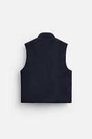 ZIPPERED FELT TEXTURE VEST