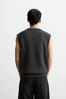 WASHED KNIT VEST