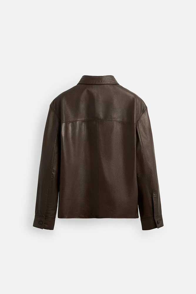 LEATHER OVERSHIRT