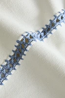 LOT SERVIETTES DE TABLE COTON BRODERIES CONTRASTANTES (LOT DE 2)