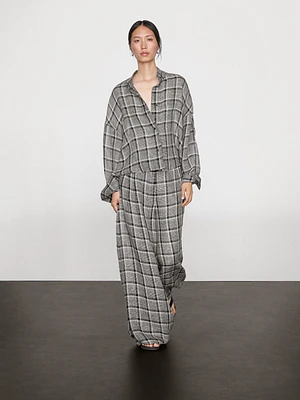100% linen check shirt