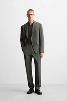 HOUNDSTOOTH LINEN BLEND SUIT JACKET