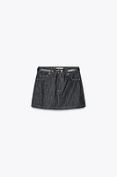 Z1975 BELTED DENIM MINI SKIRT