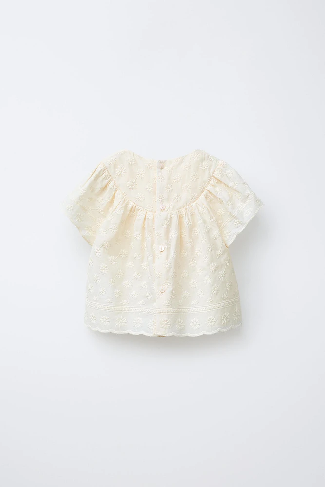 BLOUSE FLEURS BRODÉES