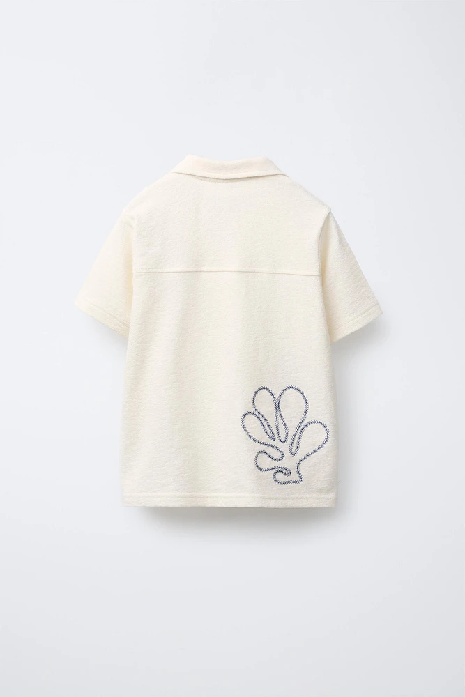 CHEMISE EN MAILLE FEUILLES
