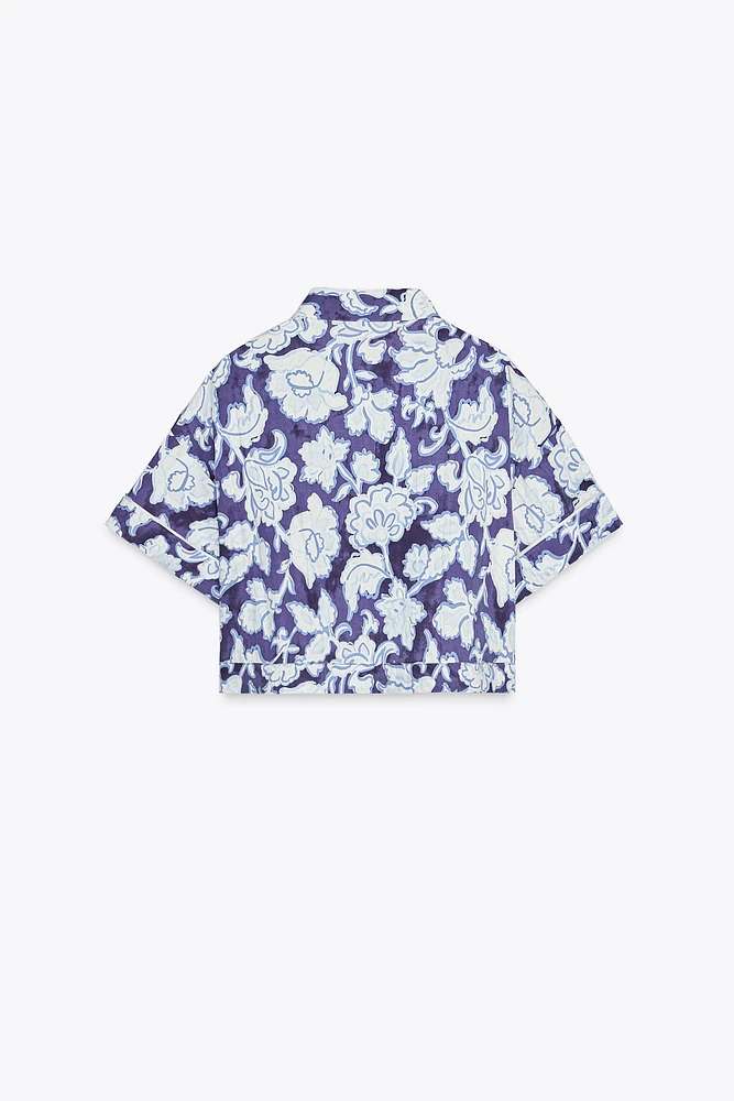 CHEMISE COURTE À IMPRIMÉ FLORAL