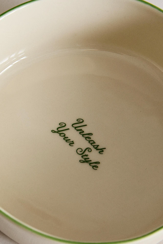 CERAMIC FOOD BOWL WITH PET SLOGAN DETAIL