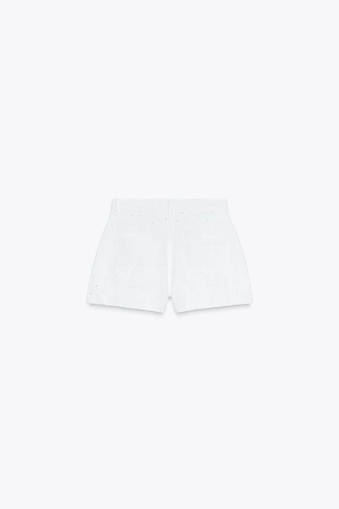 Z1975 SHORTS WITH OPENWORK EMBROIDERY
