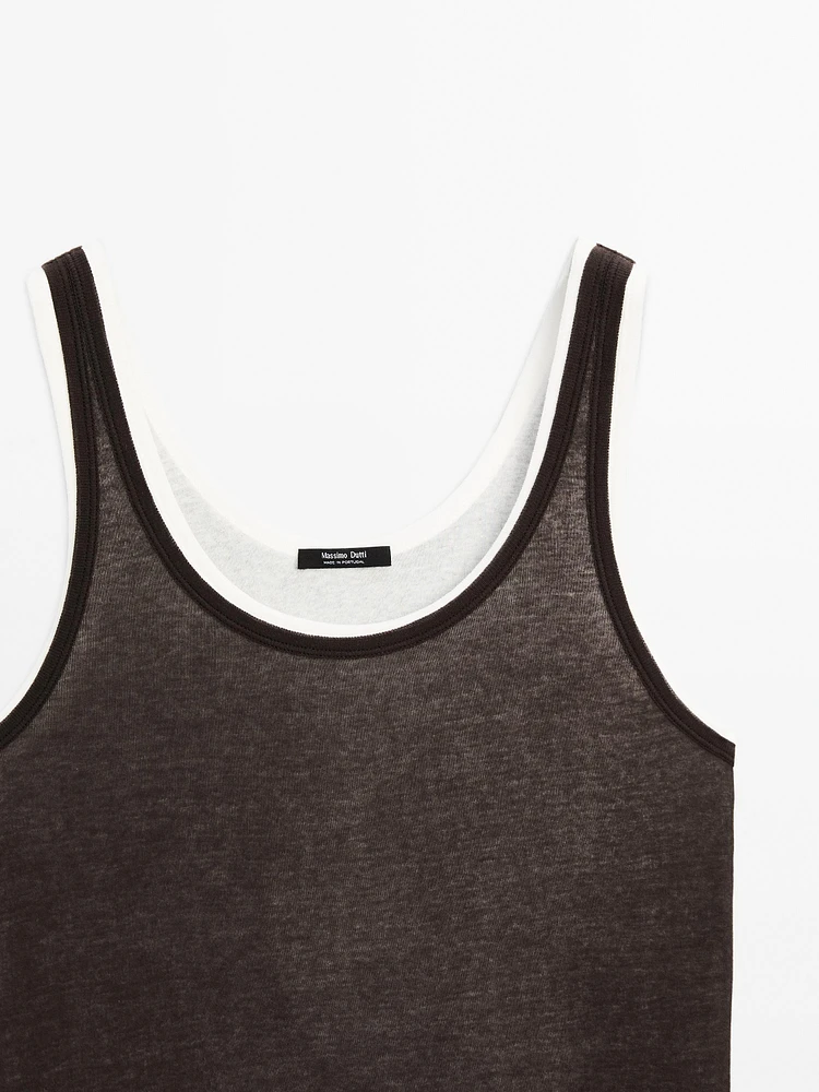 Débardeur double 100 % coton