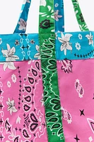 PRINTED TWILL MAXI BAG