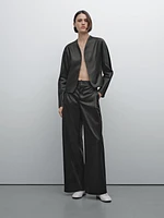 Straight-leg trousers with shiny detail - Studio