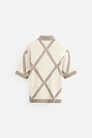 POLO EN MAILLE JACQUARD LOSANGES