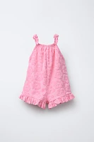 FLORAL TOWEL EFFECT SHORT JUMPSUIT