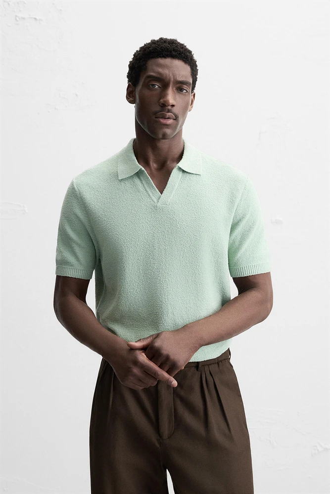 POLO EN MAILLE TEXTURÉE