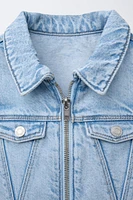 DENIM SKATER DRESS WITH ZIPPER
